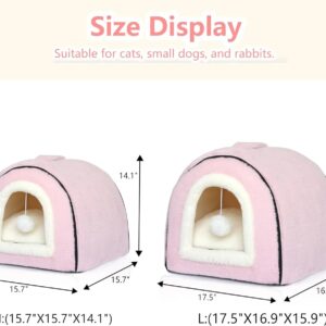 Cat Bed For Indoor Cats Foldable Cat Cave Anti-Slip Water-Resistant Bottom Cat Houses For Indoor Cats Or Small Dogs Kitt