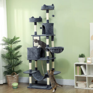 81" Cat Tree with Scratching Posts - Multi-Level Cat Tower with Condo